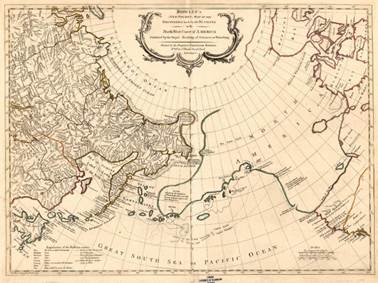 Bowles's New Pocket map of the Discoveries made by the Russians on the NorthWest coast of America Published by the Royal Academy of Sciences at Petersburg